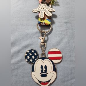 Disney Mickey Lanyard with Disney Character Pins. Worn Once. Excellent Condition